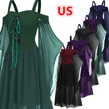 Women's Medieval Renaissance Dress Halloween Witch Princess Cosplay Costumes