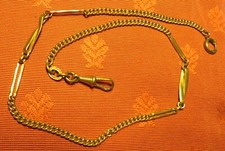 ANTIQUE ELECTRO GOLD PLATED VEST MESH FANCY ART DECO WATCH CHAIN