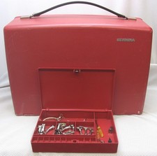Genuine Lot BERNINA 830 Record Feet + Red Accessory Case & Bobbins Old Style
