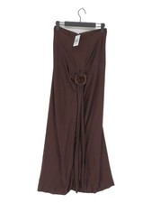 Massimo Dutti Women's Maxi Skirt S Brown Viscose with Polyester Long Maxi