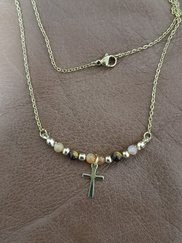 Collier croix acier - croix, en