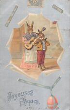 Postcard fantasy / humanized rabbits / rabbit musician