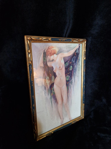 Cadre art déco femme nue - cadre,