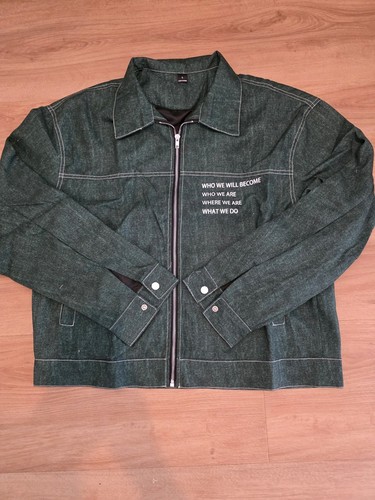 Veste zippée jean vert - veste, en