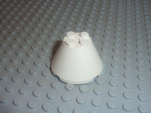 Lego white cone 4x4x2 - lego,