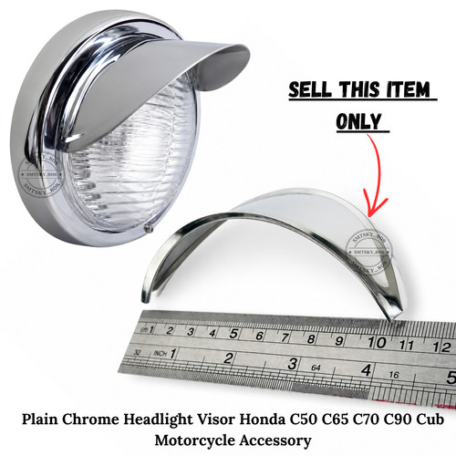 Plain chrome headlight visor - chrome,
