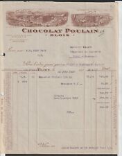 CHOCOLATE FOAL: Old illustrated invoice from 1927 - Blois factory