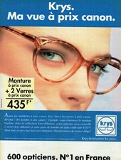 Advertising 099 1992 Opticians Krys Frames & Lenses Glasses