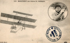 CPA MARTINET SUR BIPLAN H