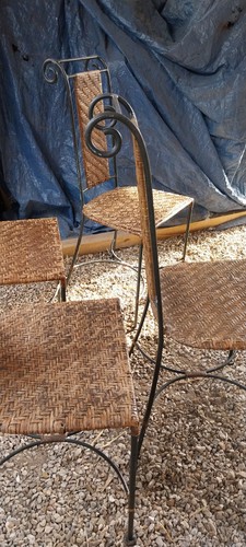 Chaises fer forgé rotin - chaises,