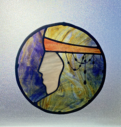 Vitrail art déco profil - art,