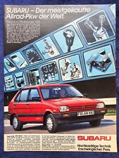 1987 Subaru Justy 1200 AWD with 68 hp, original advertising