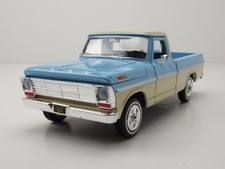 Ford F-100 Pick Up 1969 Bleu Clair Beige Maquette de Voiture 1:24 MotorMax