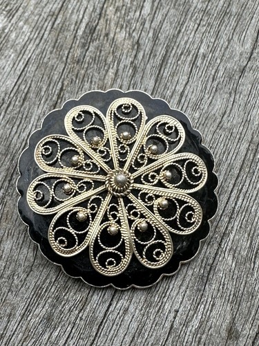 Broche émaillée argent - en,