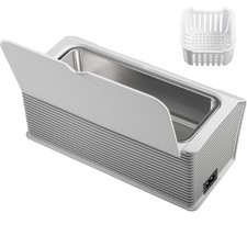 Nettoyeur à Ultrasons Machine de Nettoyage à Ultrason Bac Inox 500mL Blanc