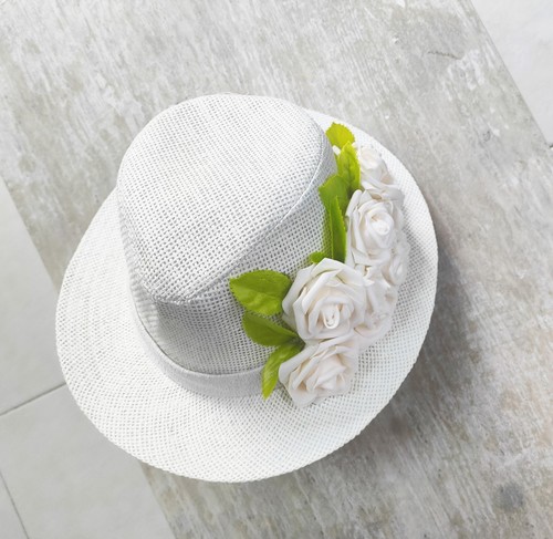 Chapeau femme blanc/vert
