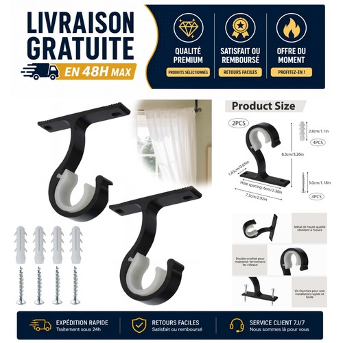 Supports tringle rideau - supports,