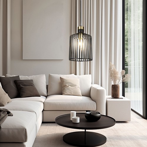 Lampe pendante rétro cage - lampe,