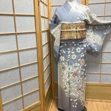 6147# Kimono Japonais Vintage Femme Tissu Soie Robe Kimono Vendu uniquement