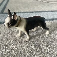 Vintage Standing Boston Terrier Made Ceramic Figurine W/ Collar