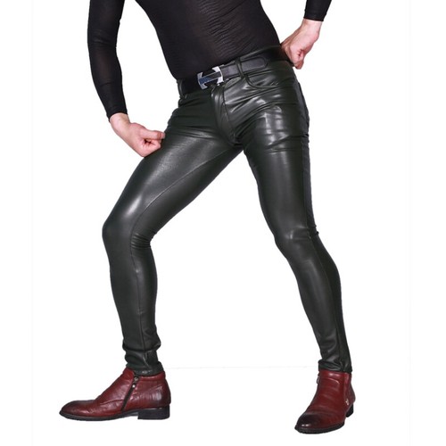 Hommes cuir pantalon skinny - hommes,