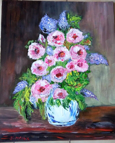 Bouquet pivoines lilas art - bouquet,