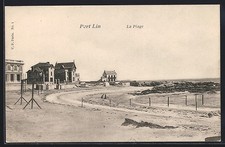 Old postcard Port Lin, La Plage 