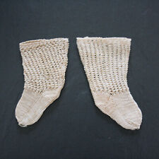 ANTIQUE COTTON THREAD DOLL SOCKS Foot Length 5cm.