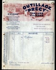 SAINT-ETIENNE (42) TOOL FACTORY / TARAUDS FILIERES "PRECY" invoice in 1933
