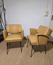 Fauteuil cocktail 1950 /1960 Skaï- fauteuil de coiffeur -vintage / style rétro