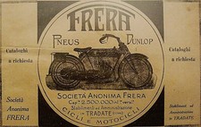 ADVERTISEMENT 1919 MOTORCYCLE FRERA TRADATE COMO MOTORCYCLE BICYCLE TIRES DUNLOP