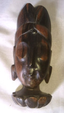 OLD FIGURINE SCULPTURE BUST WOMAN AFRICAN ART ETHNIC JAMBO KENYA 1980