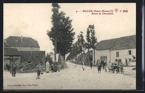 Cpa bricon route chaumont - bricon,,