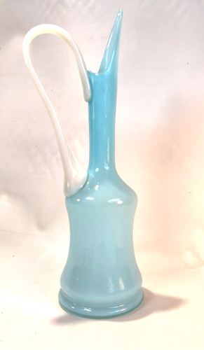 Vase aiguiere opaline bleu - opaline,