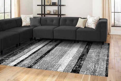 Tapis moderne chic noir - tapis, et