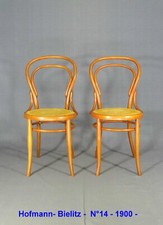 2 chaises bistrot Hofmann N°14 cannées No Thonet