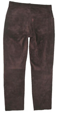 MONTGOMERY D'Homme Jean en Cuir/ Velours- Pantalon Cuir Foncé Braun W34/L34