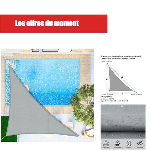 Voile ombrage triangulaire - voile, d'ombrage