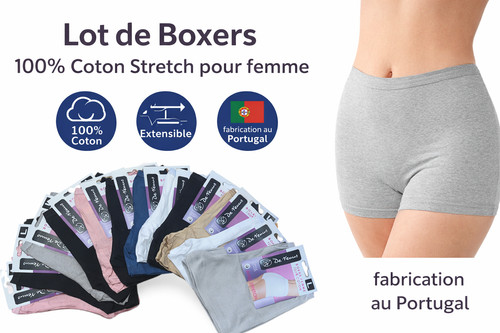 Lot boxers femme 100 - femme, 100%