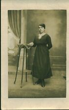 Antique Studio Young Women in the Saddle Photo Card 