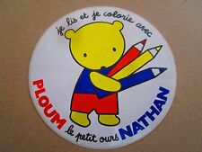 PLOUM PETIT BEARS NATHAN BEAR COLORING PAGE STICKER STICKER READING
