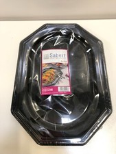 Plat de présentation octogonal SABERT  effet marbre 36 x 24 cm - LOT de 5 plats 