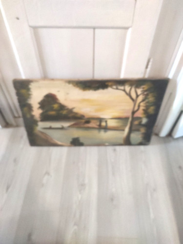 Ancien tableau huile - huile, sur