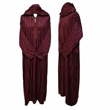 Homme Bordeaux Marocain Capuche Manches Longues Coton Shiny Thobe Juba Djellaba