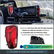LED Tail Light Left Driver for 2020-2023 GMC Sierra 2500 3500 Rear Lamp 86584238