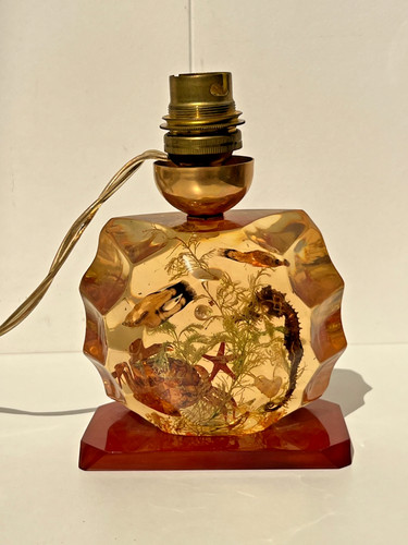 Lampe résine inclusion marine