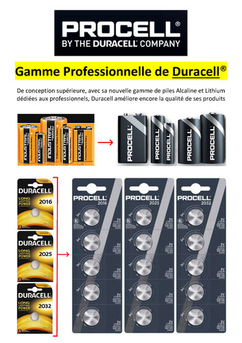Piles duracell procell lr03 - duracell,