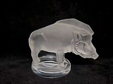 Lalique French Art Glass Sanglier Bouchon de Radiateur Wild Boar Hood Ornament 