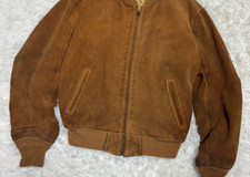 Schott Suede Bomber Jacket Leather Blouson Size 42 color Brown fashion outer