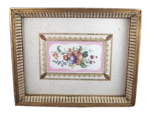 Plaque porcelaine florale - plaque, en
